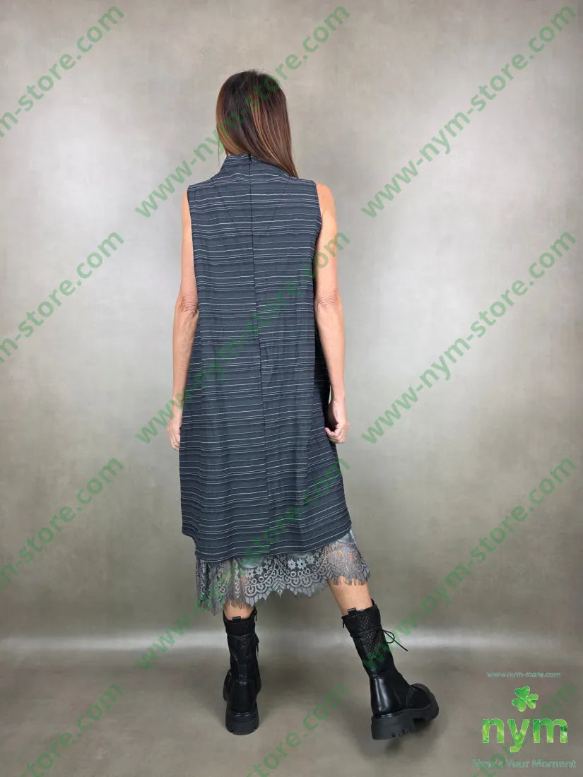 abito gessato stropicciato 43co43tn14pa U / NERO / PE26 ABITO