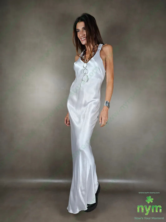 abito lungo spallina arricciata 100vi ABITO