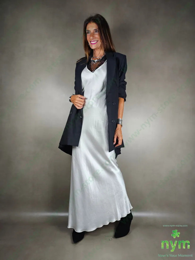 abito lungo spallina arricciata 100vi ABITO