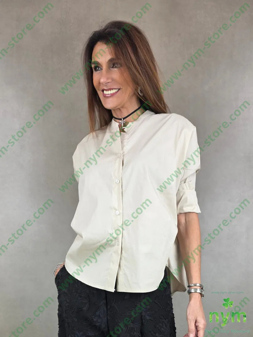 camicia a palloncino coreana 60co29pa3ea U / SABBIA / PE26 CAMICIA