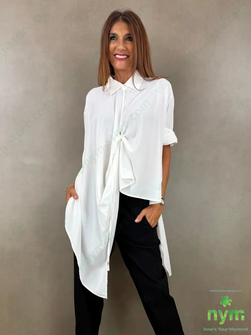 camicia con incrocio di viscosa 67vi33pl - U / PANNA / AI26 - CAMICIA