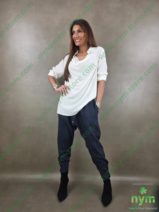 camicia drappeggio in viscosa 100vi - U / PANNA / PE26 - CAMICIA