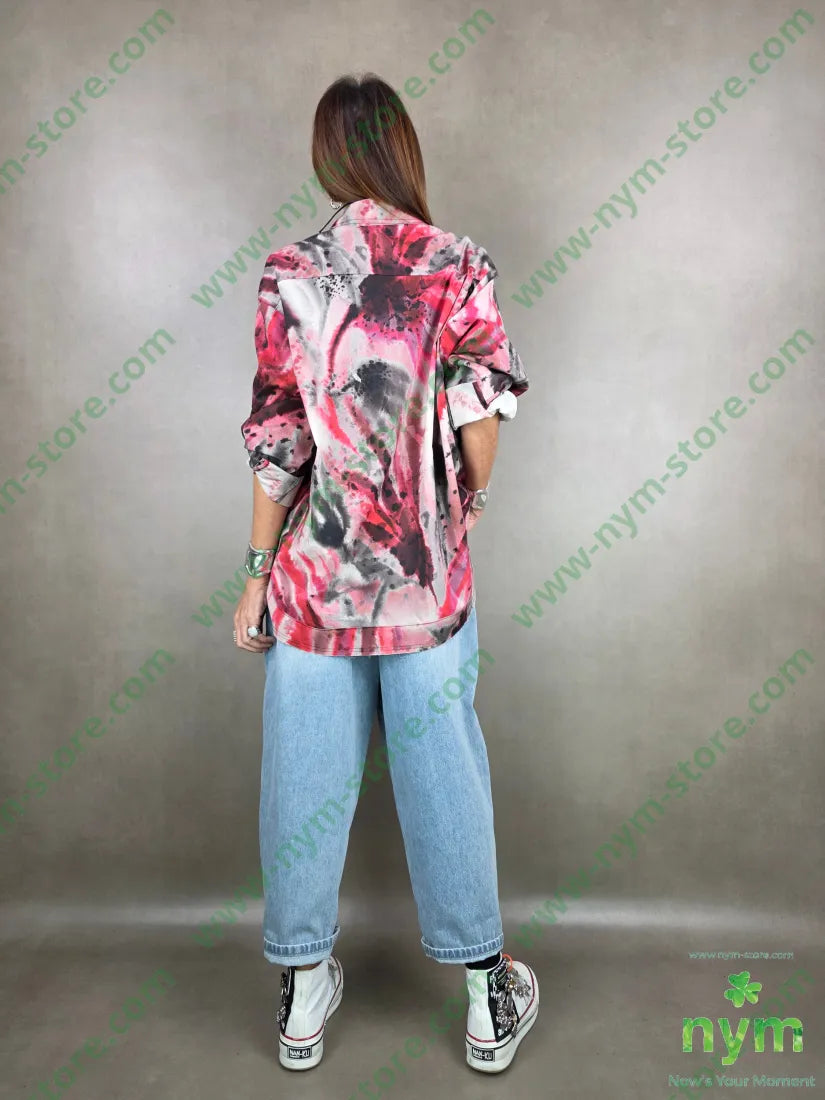 camicia fantasia taglio vivo 100co U / ROSSO / PE26 CAMICIA