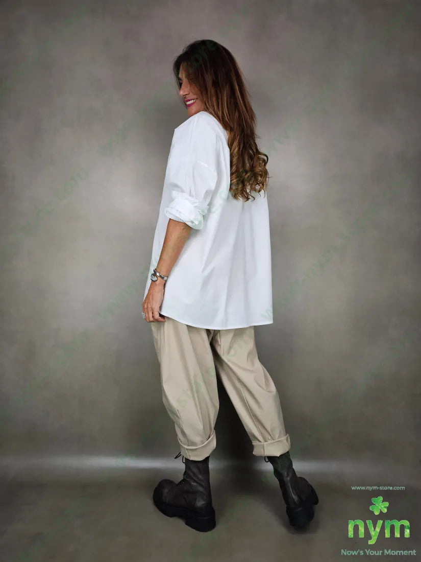 camicia over con tasca 100co U / BIANCO / AI25 CAMICIA