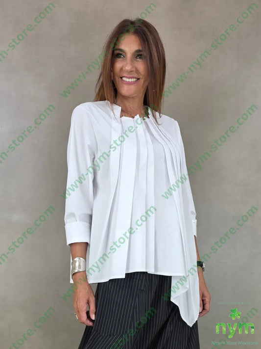 camicia pieghe davanti 100co - U / BIANCO / AI26 - CAMICIA