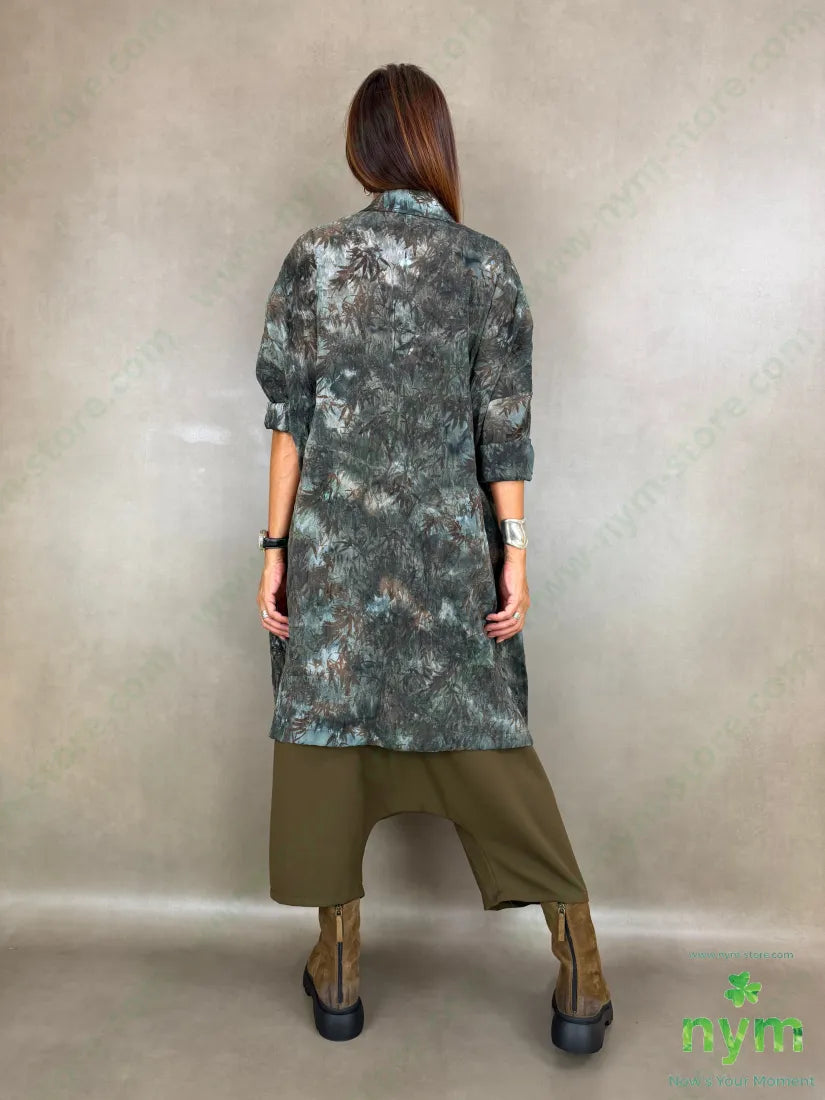 camicione stampa velour 100pl - U / MILITARE / AI26 - CAMICIA