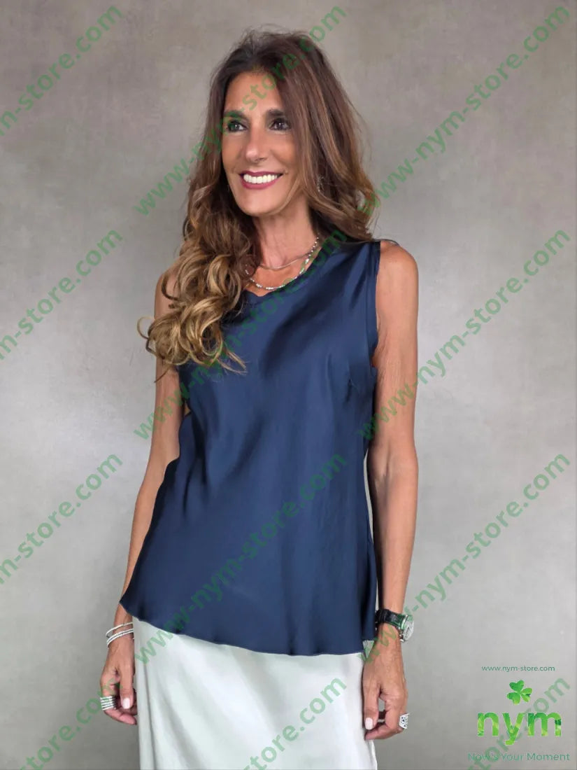 canotta girocollo viscosa 100vi U / BLU / AI25 TOP