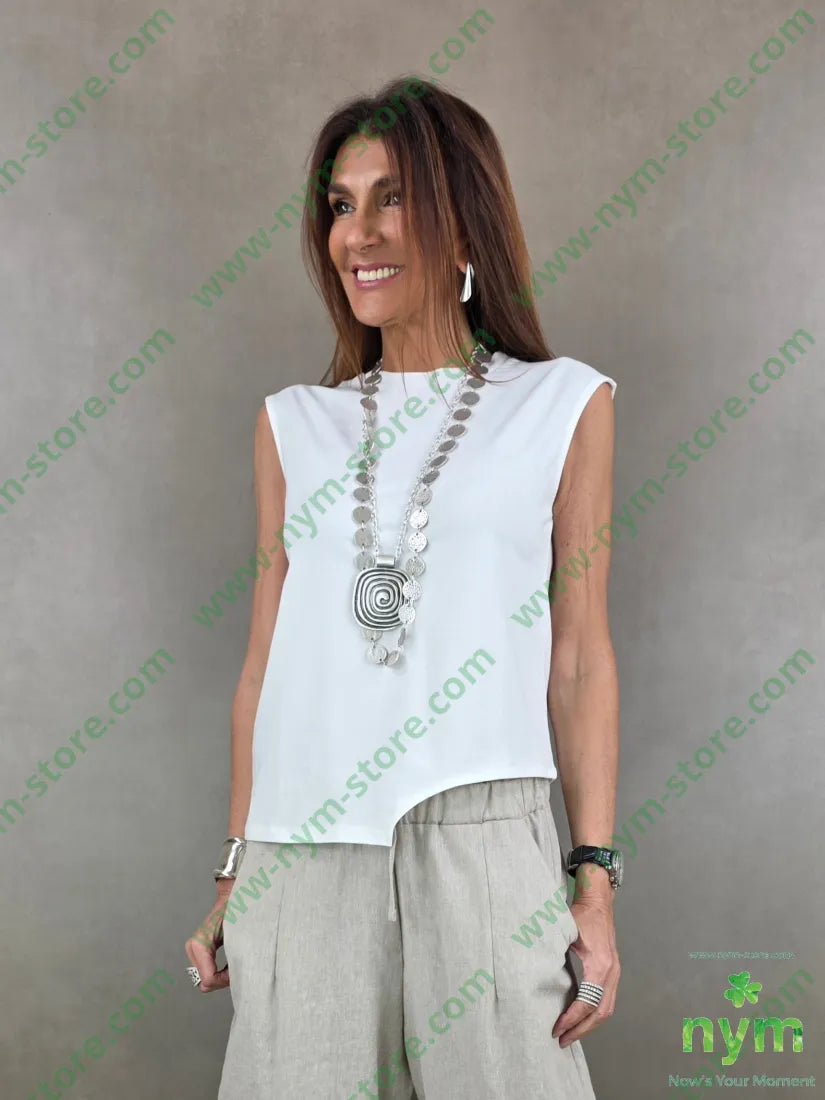 canotta in bielastico spacco tondo 94co6ea - TOP