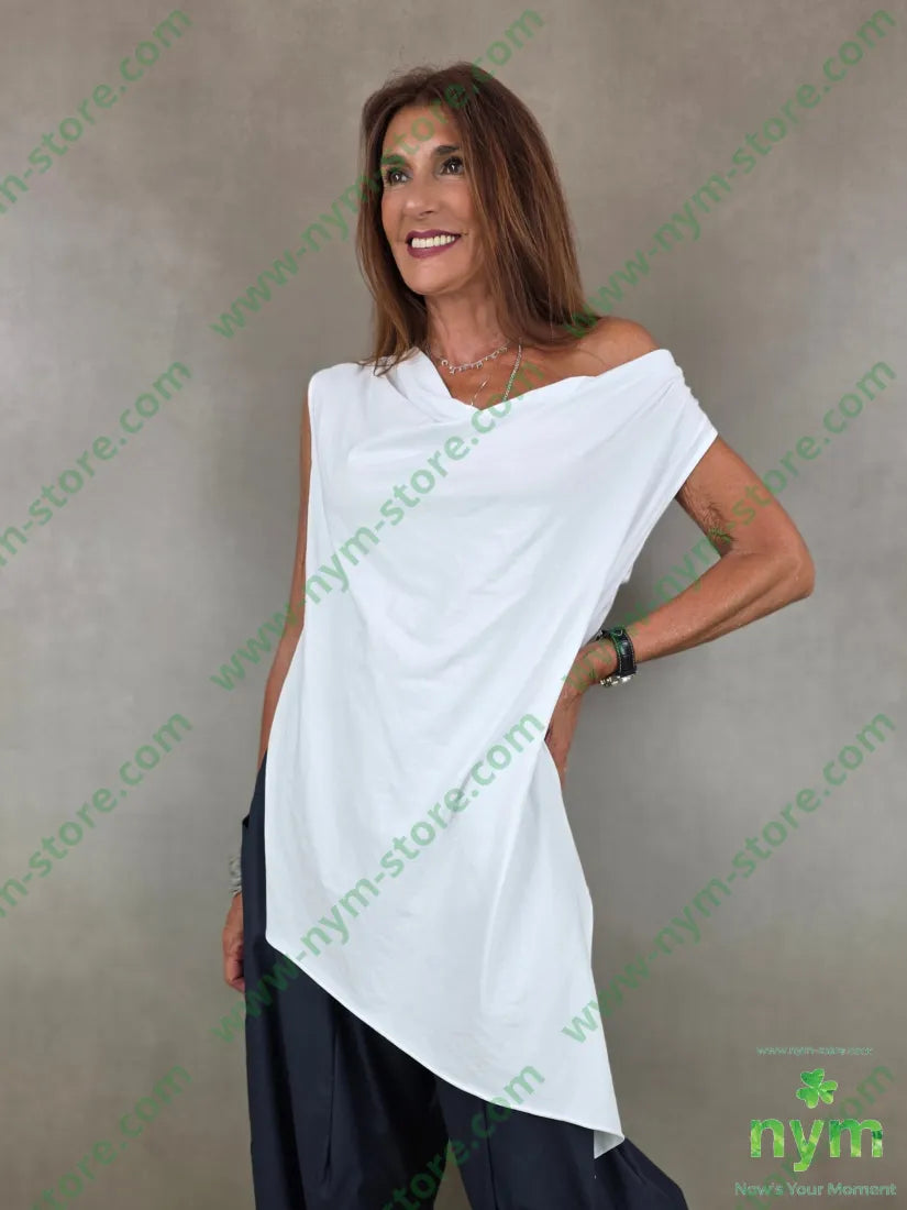 canottiera collo drappeggio 95co5ea - U / BIANCO / PE26 - TOP