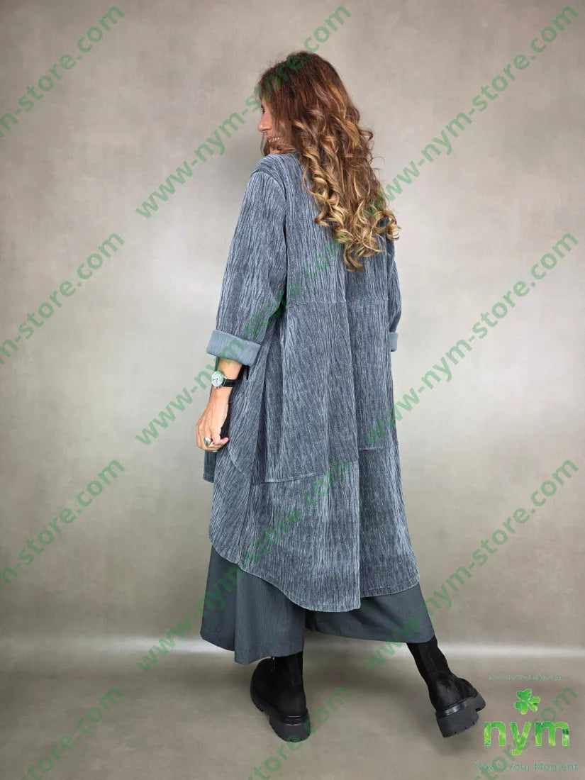 cappotto ciniglia goffrato 98pl2ea U / GRIGIO / AI25 CAPOSPALLA