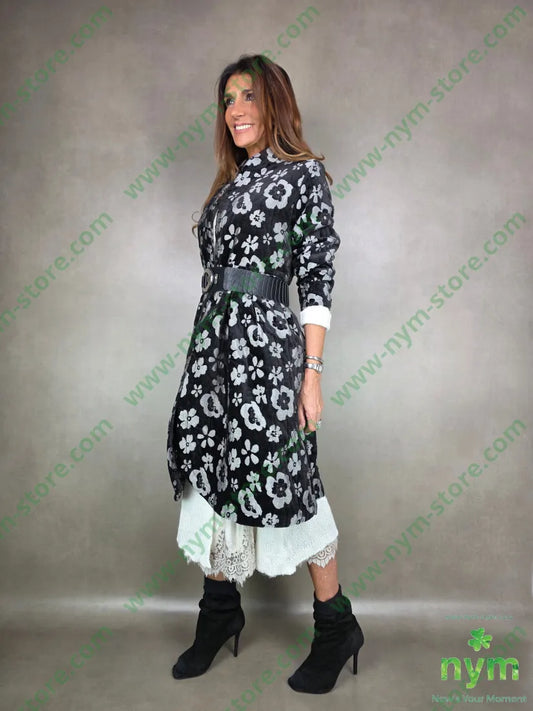 cappotto ciniglia jacquard 100pl U / NERO / AI25 CAPOSPALLA