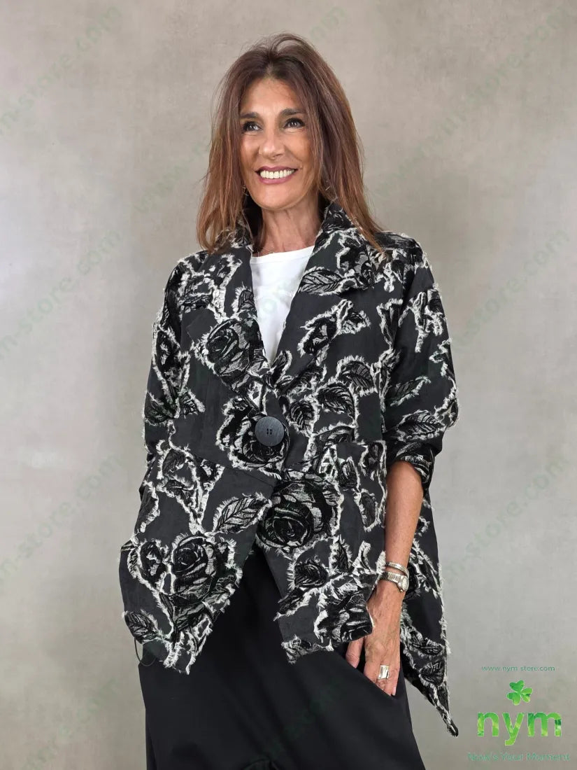 cappotto over ciniglia jacquard 70pl20ra10ny - U / NERO / AI26 - CAPOSPALLA
