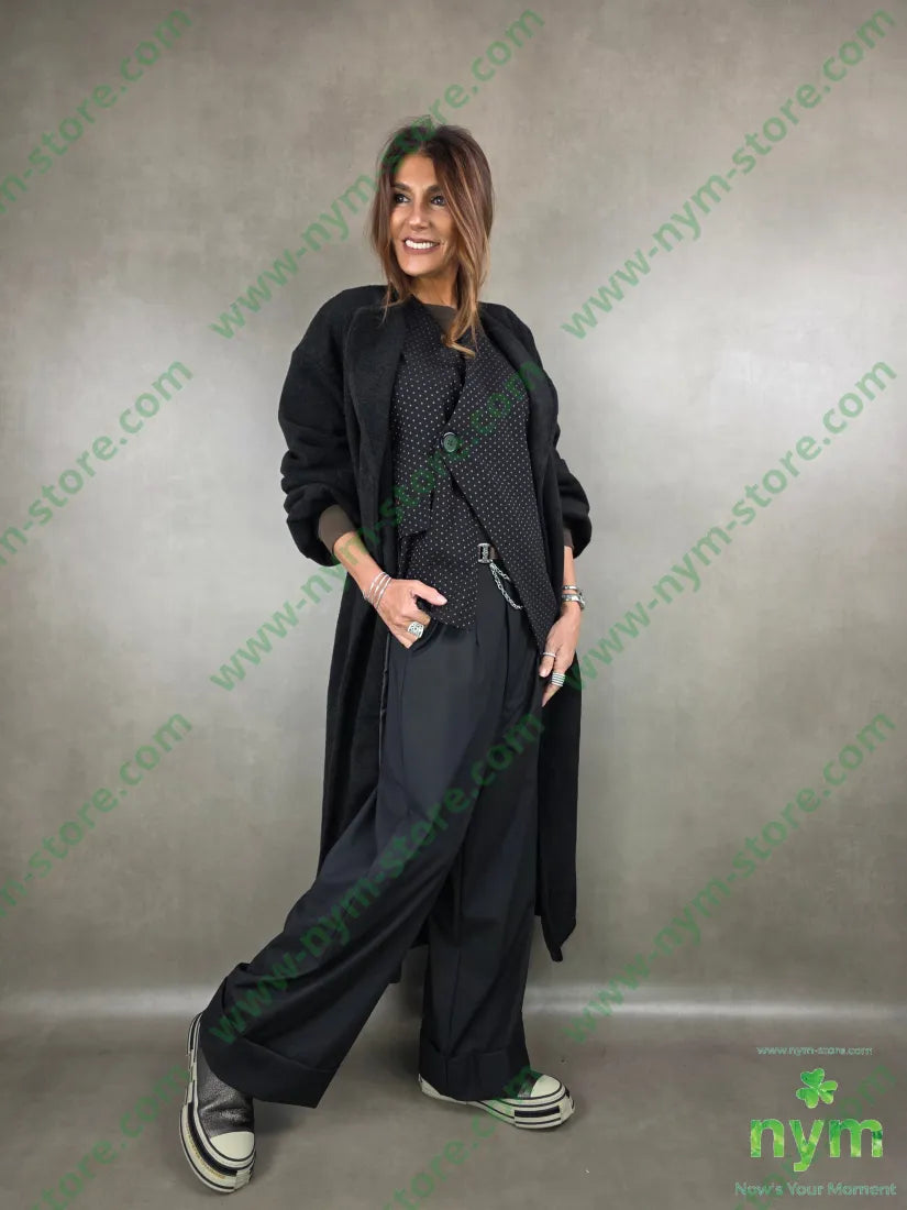 cappotto quattro bottoni 100pl U / NERO / AI25 CAPOSPALLA