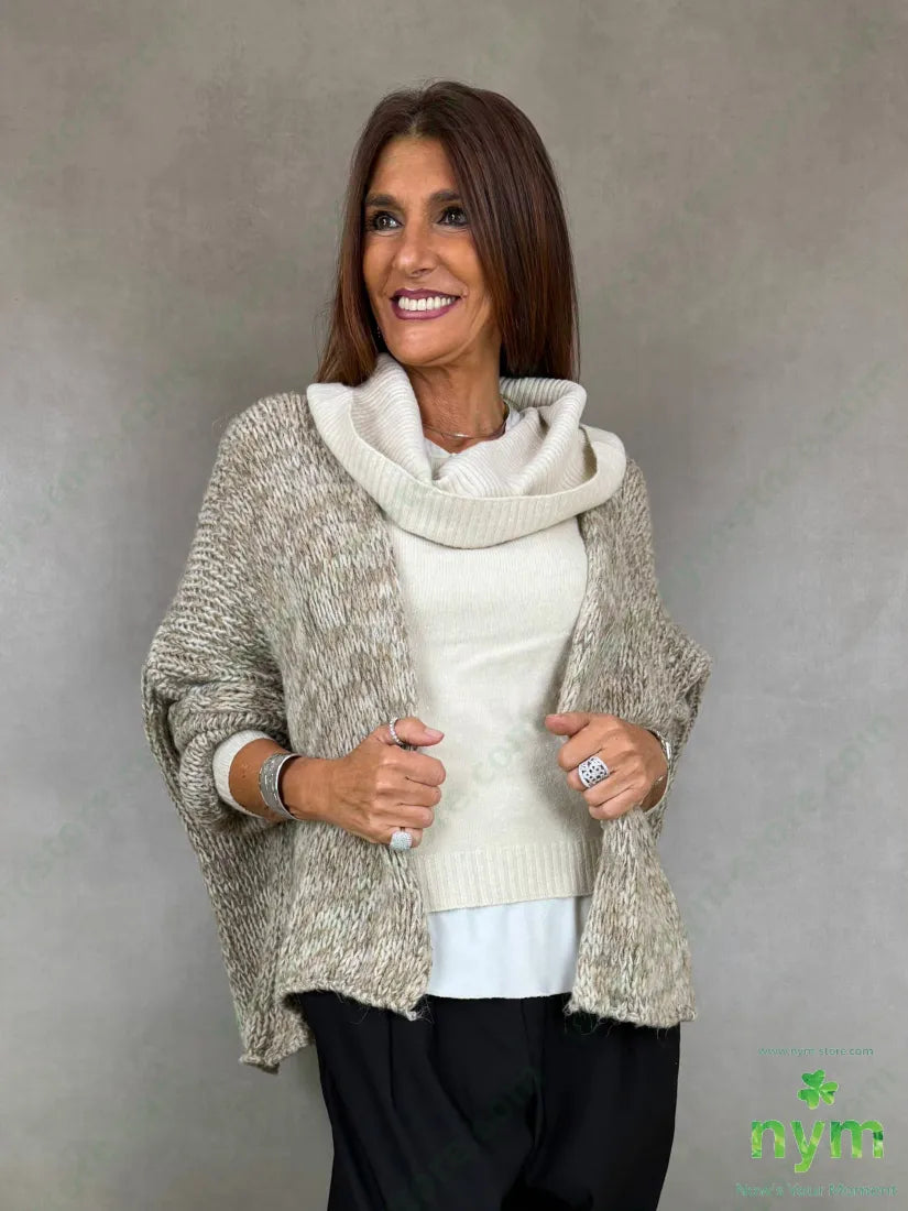 Cardigan filato effetto tweed 38ac29pa14pl12wp7wo - U / BEIGE / AI26 - CARDIGAN