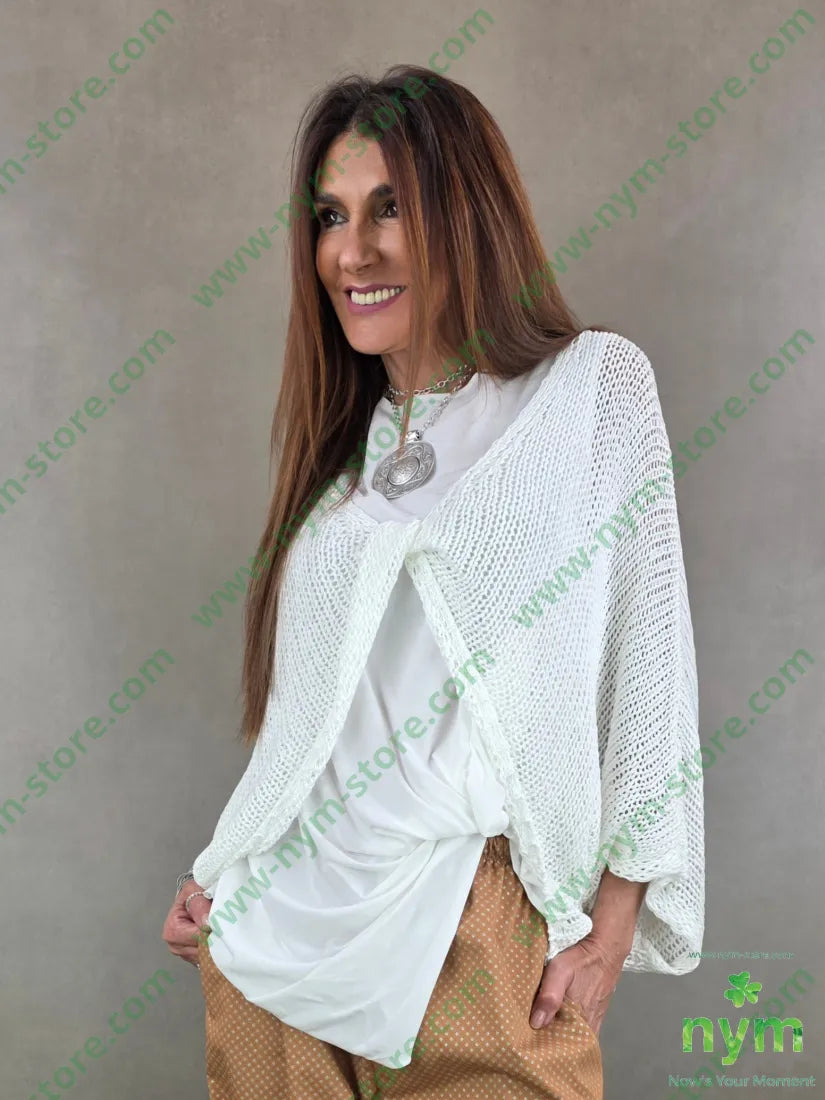 coprispalle con incrocio tricot 100pl - U / BIANCO / PE26 - MAGLIA
