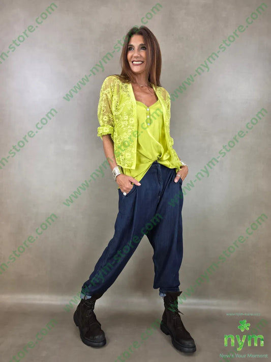denim lyocel due pieghe 100ly - PANTALONE