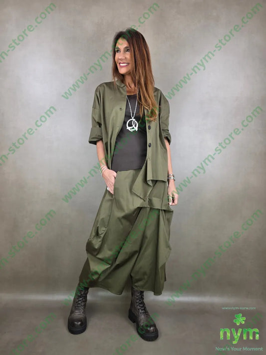 giacca coreana tessuto lucido 98co2ea U / MILITARE / PE26 GIACCA