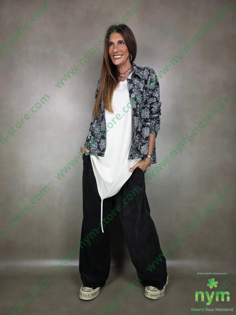 giacca fantasia in maglia 53pl46co1ea U / NERO / AI25 GIACCA