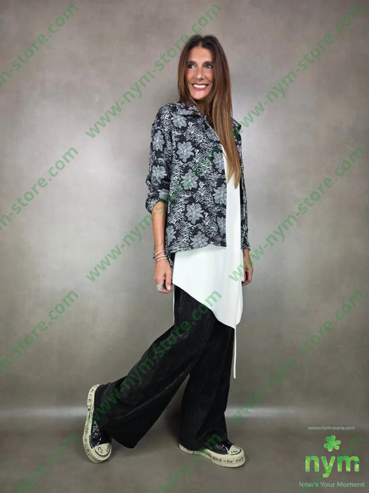 giacca fantasia in maglia 53pl46co1ea U / NERO / AI25 GIACCA