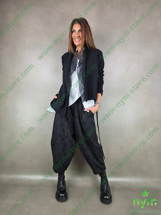 giacca lana vergine cinturino 100wo U / NERO / AI25 GIACCA