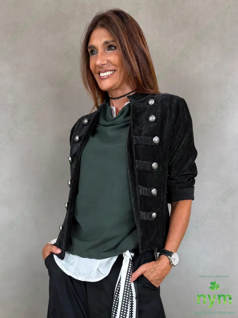 giacca napoleon ciniglia 95pl5ea - M / NERO / AI26 - GIACCA