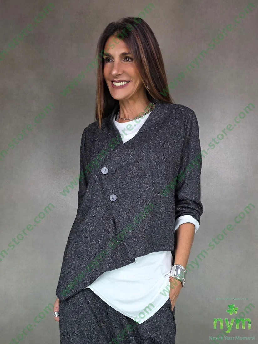 giacca sale e pepe asimmetrica 70pl27vi3ea U / ANTRACITE / AI25 GIACCA