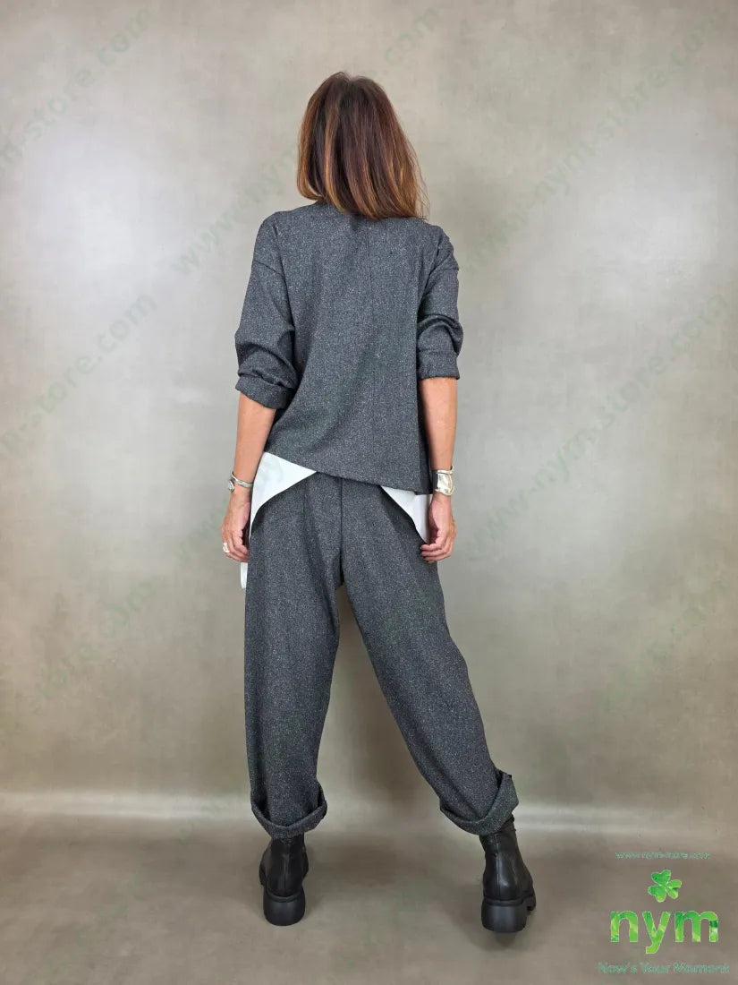 giacca sale e pepe senza collo 70pl27ra3ea - GIACCA