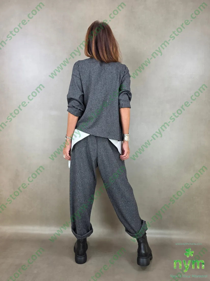giacca sale e pepe senza collo 70pl27ra3ea - GIACCA