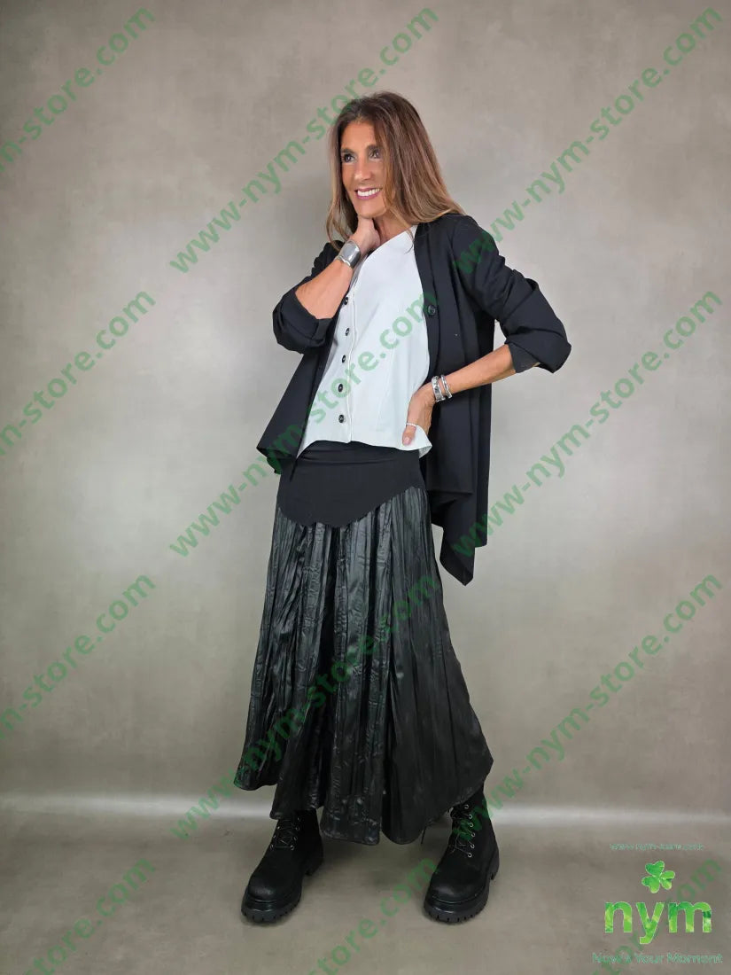 giacca scollata lunga 65vi30pa5ea U / NERO / AI25 GIACCA