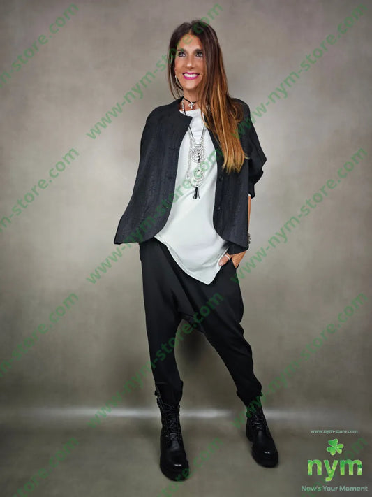 giacca senza collo quadrata 46pl39ac15wo GIACCA