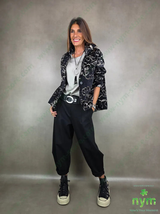 giacca sfrangiata effetto velluto 50pl30ny20co U / NERO / AI25 GIACCA