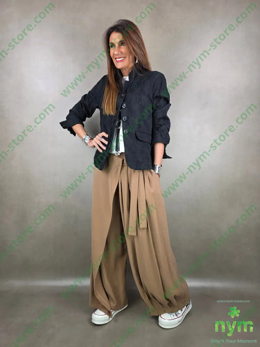 giacca tessuto con cuciture a ricamo 85co10vi5ea U / NERO / PE26 GIACCA