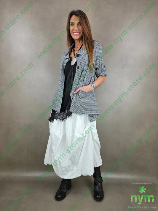 giacca tessuto vichy cotone 100co U / NERO / PE26 GIACCA