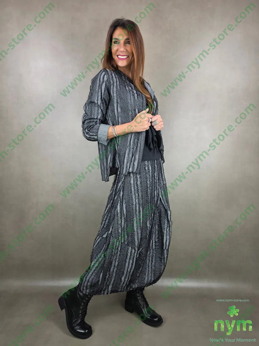 giacca vichy e tulle 93co7pl U / NERO / PE26 GIACCA