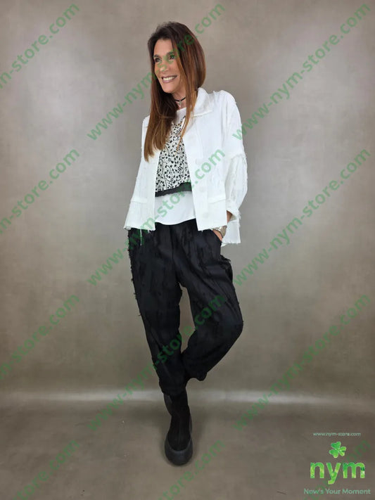 gilet bicolor scollo a v 75vi15li10co U / NERO / PE26 CAPOSPALLA