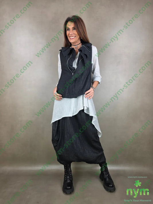 gilet doppiato in cotone cerniera 100co U / NERO / PE26 CAPOSPALLA