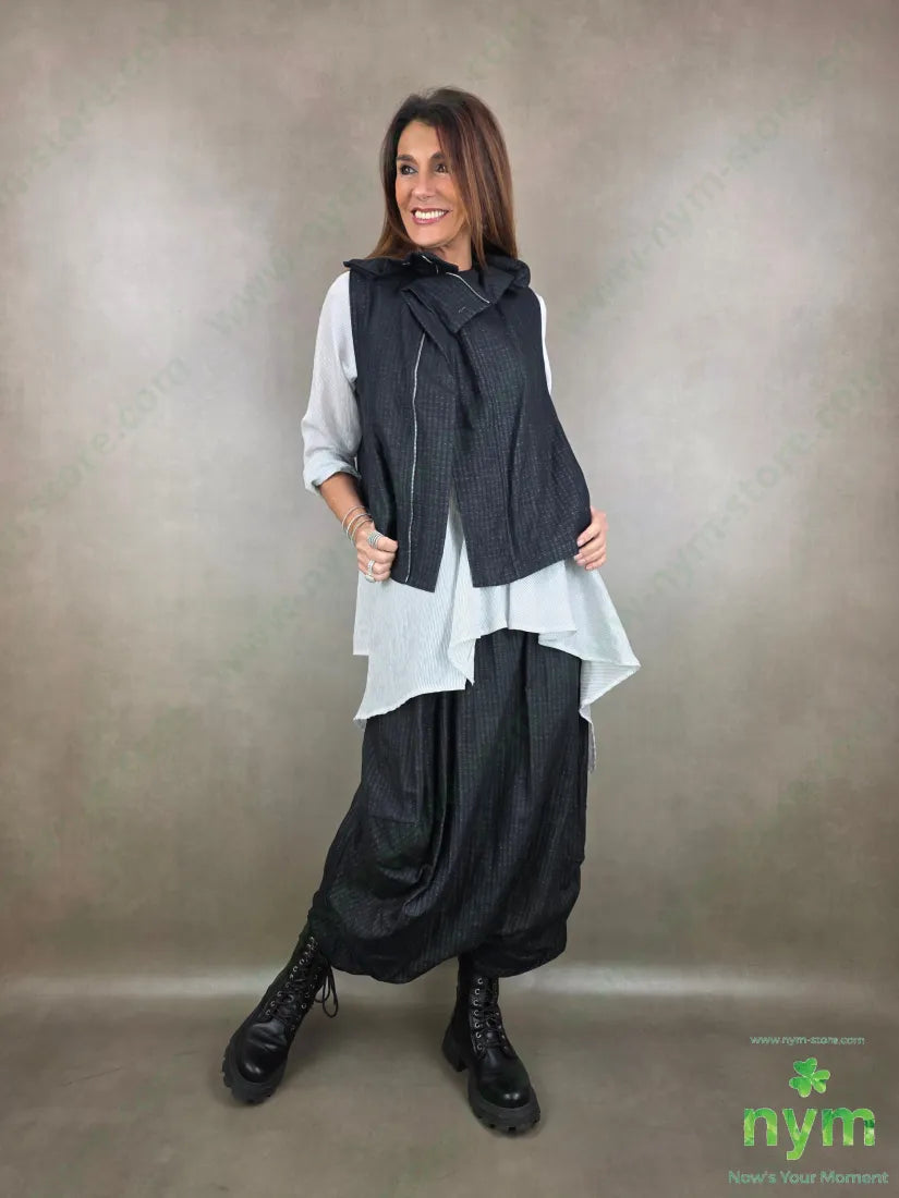 gilet doppiato in cotone cerniera 100co U / NERO / PE26 CAPOSPALLA