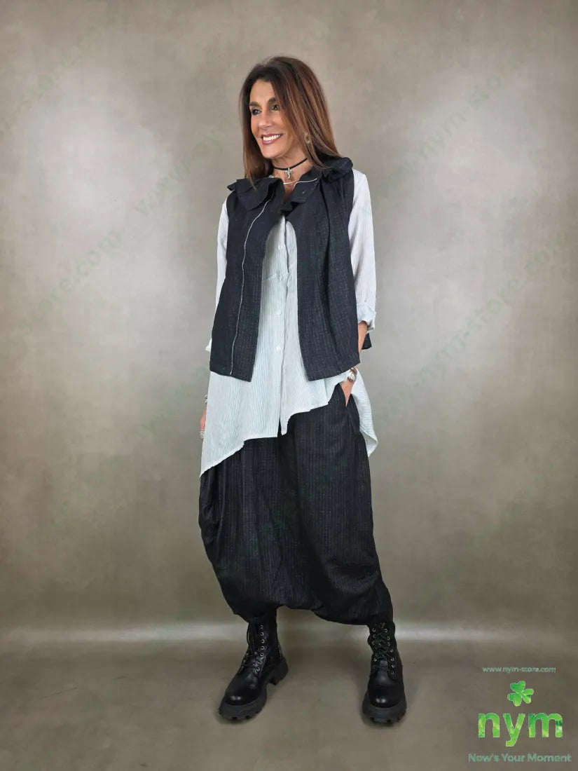gilet doppiato in cotone cerniera 100co U / NERO / PE26 CAPOSPALLA