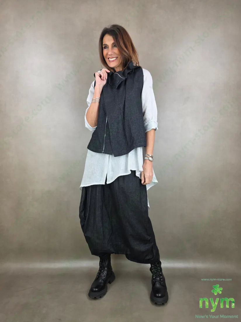 gilet doppiato in cotone cerniera 100co U / NERO / PE26 CAPOSPALLA