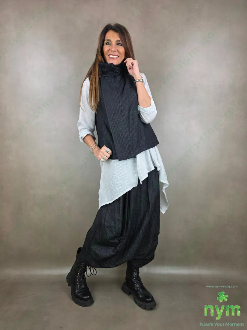 gilet doppiato in cotone cerniera 100co U / NERO / PE26 CAPOSPALLA