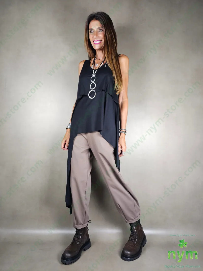 gilet lunghissimo lato viscosa 94vi6ea U / NERO / AI25 CAPOSPALLA