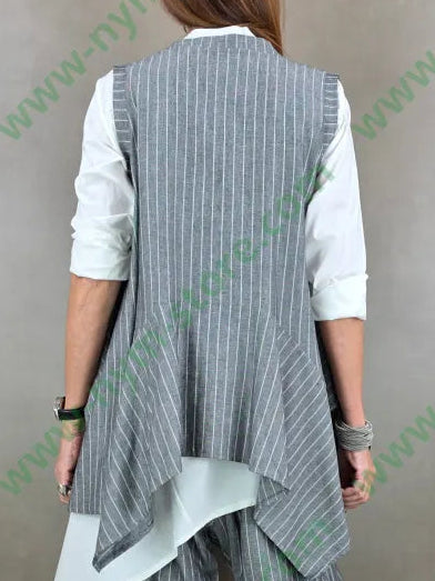 gilet misto lino gessato 55li45vi - U / GRIGIO C. / PE26 - CAPOSPALLA