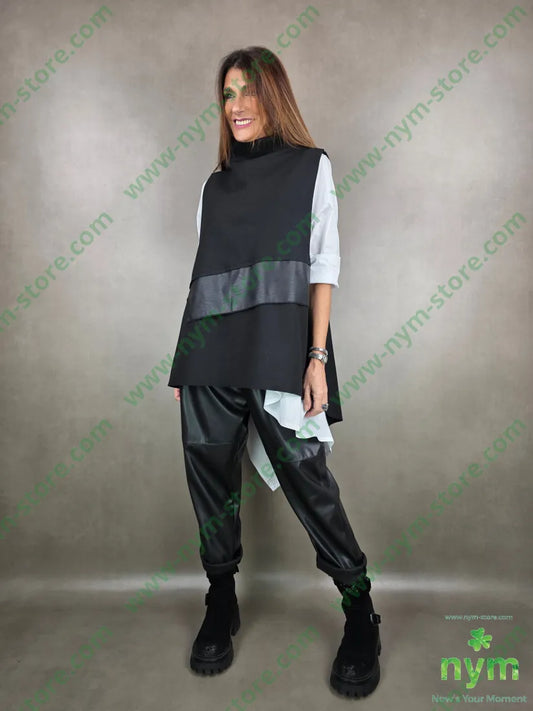 gilet panno ed ecopelle 65ny30ac5ea U / NERO / AI25 CAPOSPALLA