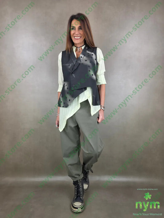 gilet sciallato pois sfumato 100co U / NERO / PE26 CAPOSPALLA