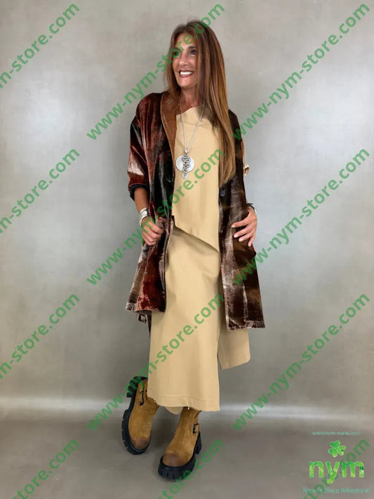 cappotto velluto due spacchi tie dye - CAPOSPALLA