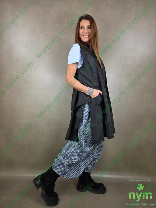 gilet taffeta lungo 100pl U / NERO / PE26 CAPOSPALLA