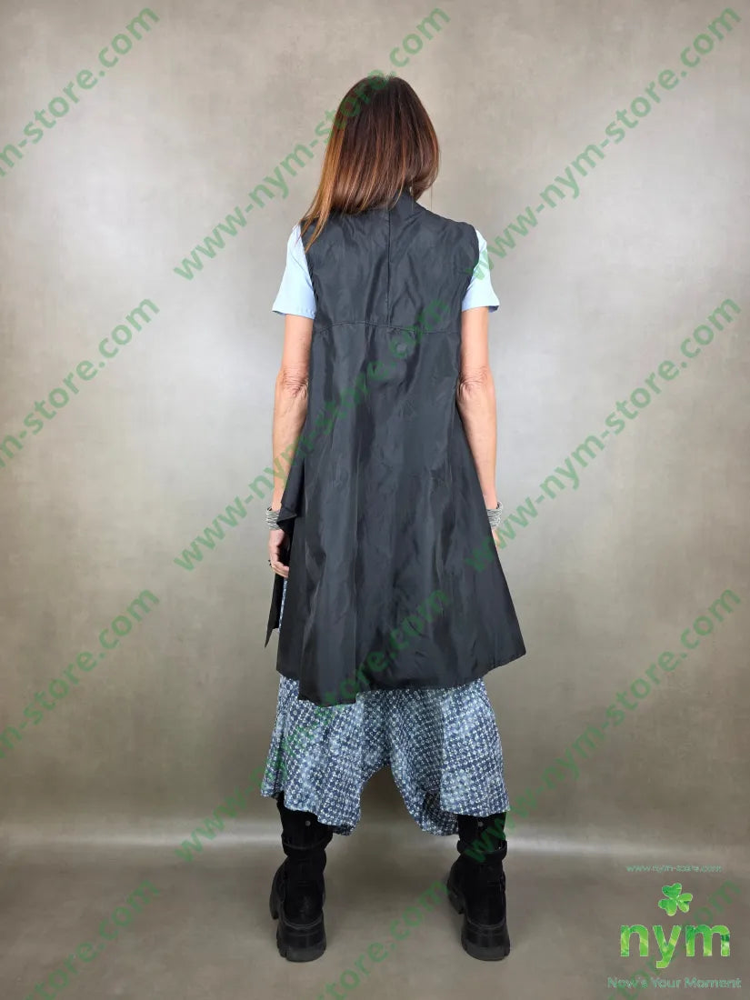 gilet taffeta lungo 100pl U / NERO / PE26 CAPOSPALLA