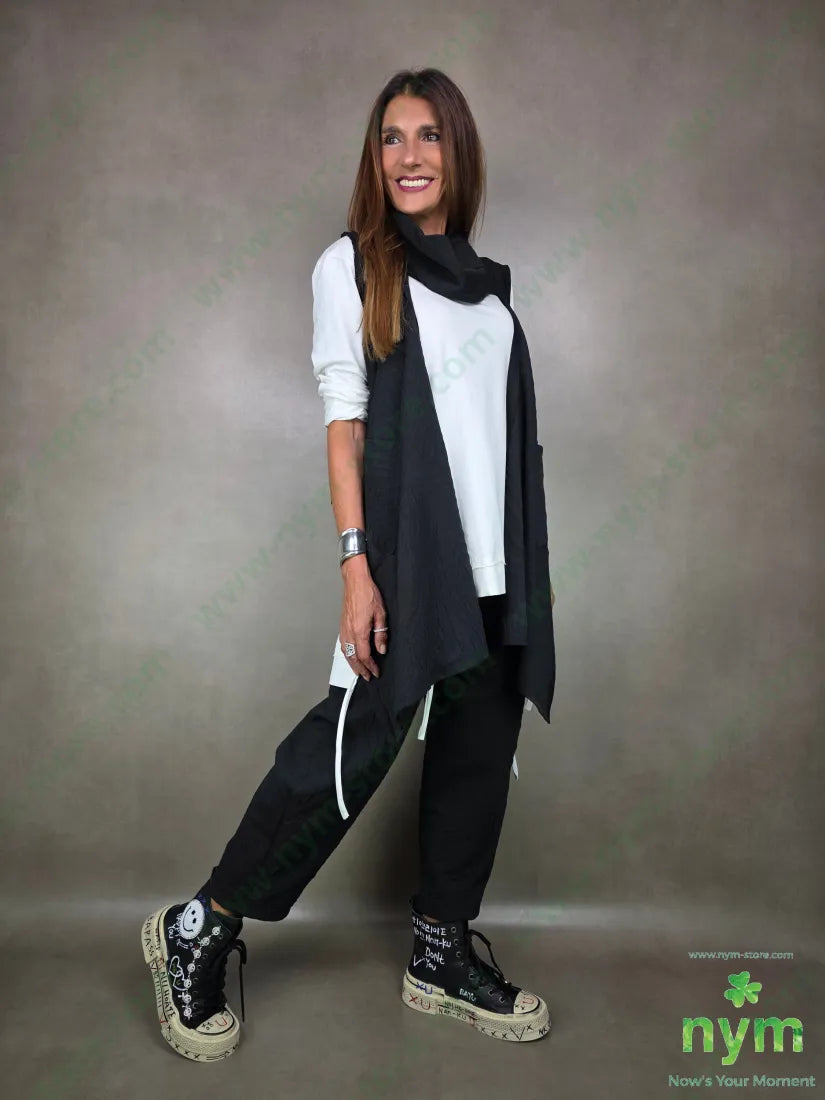 gilet tessuto a maglia 53pl45co1ea U / NERO / AI25 CAPOSPALLA