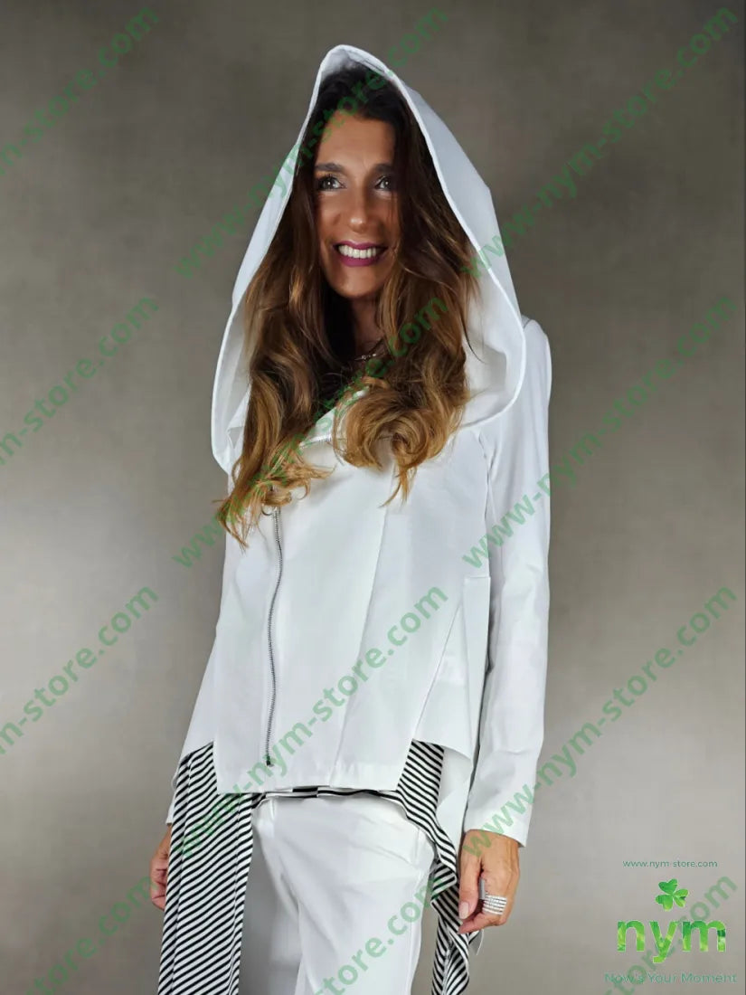 giubbotto cappuccio cerniera 52co40pa8ea U / PANNA / AI25 CAPOSPALLA