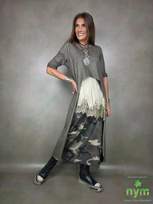 gonna camouflage velluto 100co U / MILITARE / AI25 GONNA